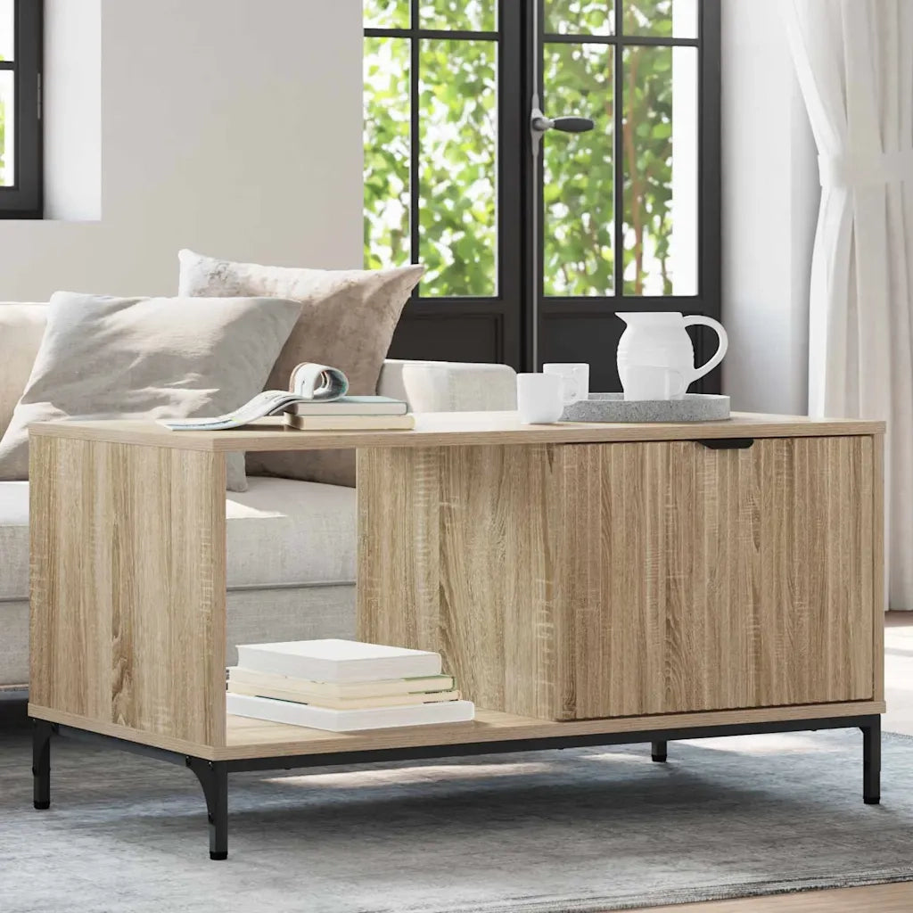 Tavolino da salotto con cassetto Rovere Sonoma 90 x 49 x 46 cm