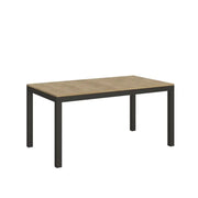 Tavolo allungabile 160/420x90 cm Everyday Evolution colore quercia natura telaio e gambe antracite