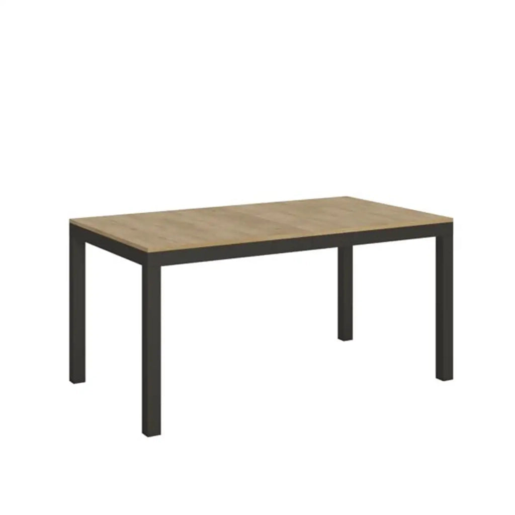 Tavolo allungabile 160/420x90 cm Everyday Evolution colore quercia natura telaio e gambe antracite