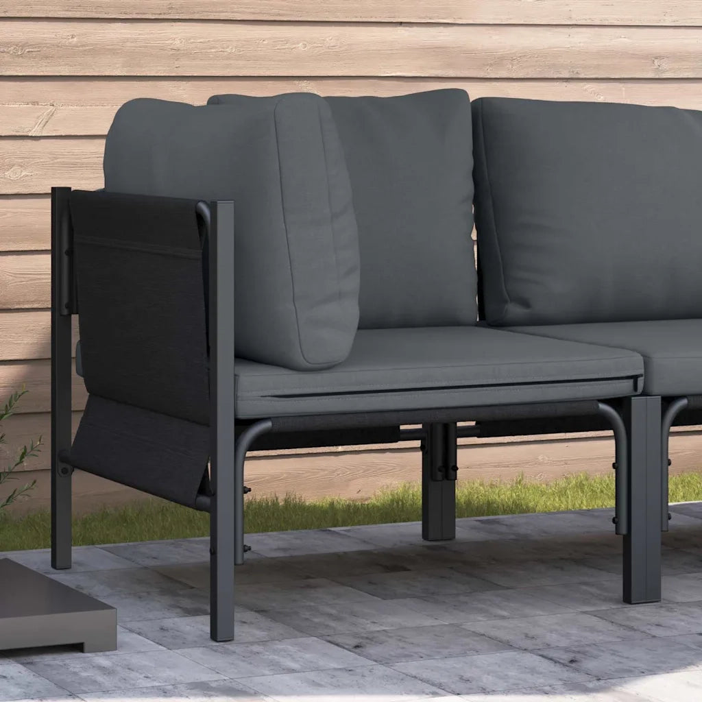 Mobili da Esterno con cuscino Antracite 80 x 80 x 71 cm Acciaio CFW5481156