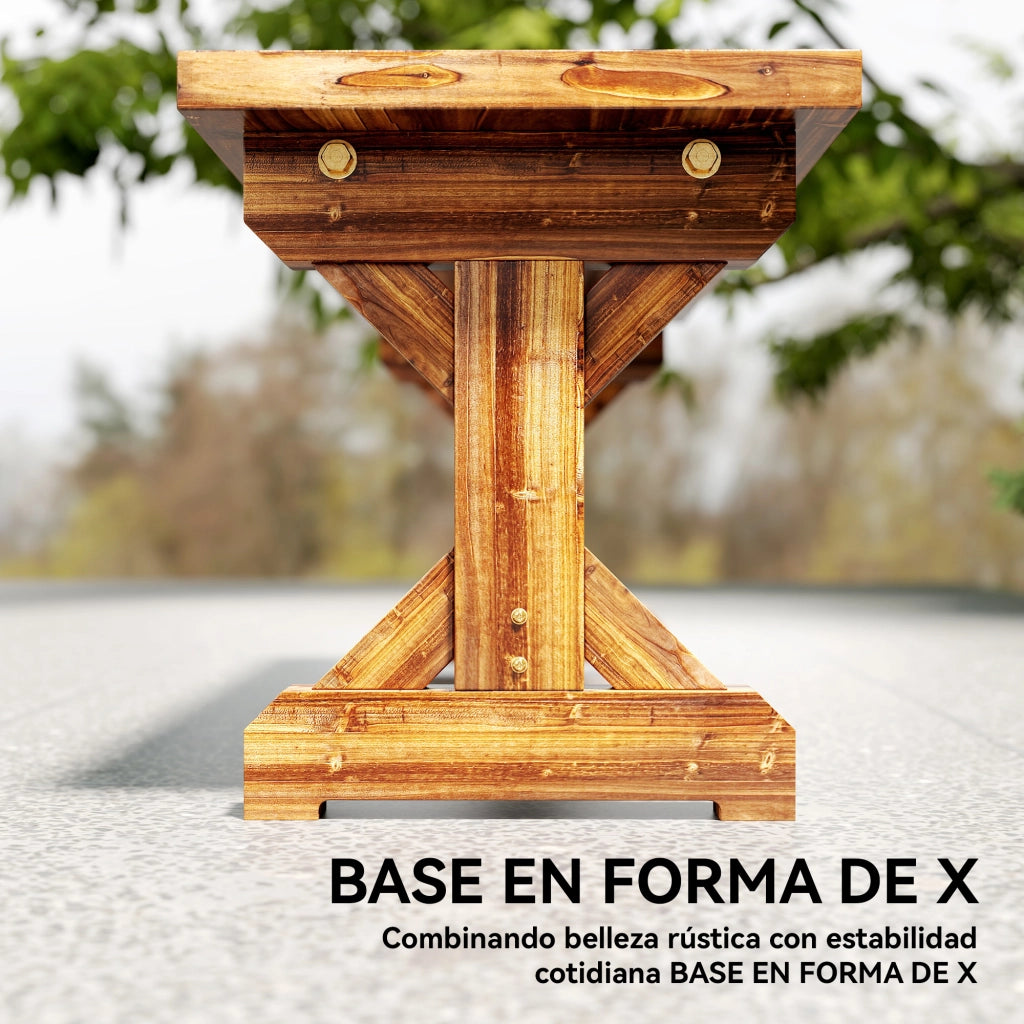 Panchina Giardino Legno 2 Posti ¨C zephmum ¨C Carbonizzato 114x40x46cm