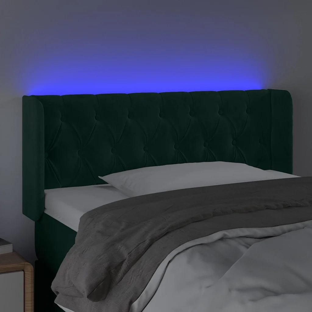 Testiera a LED Verde Scuro 103x16x78/88 cm in Velluto 3123617