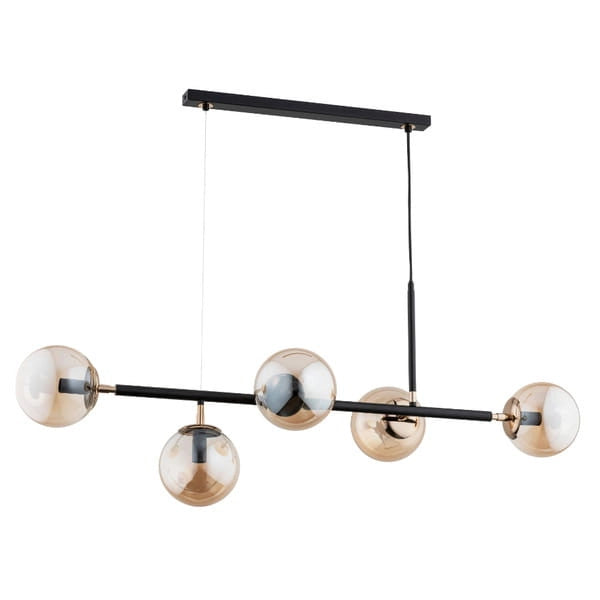Lampadario a sospensione Alfa Dansa nero ambra 5xE14