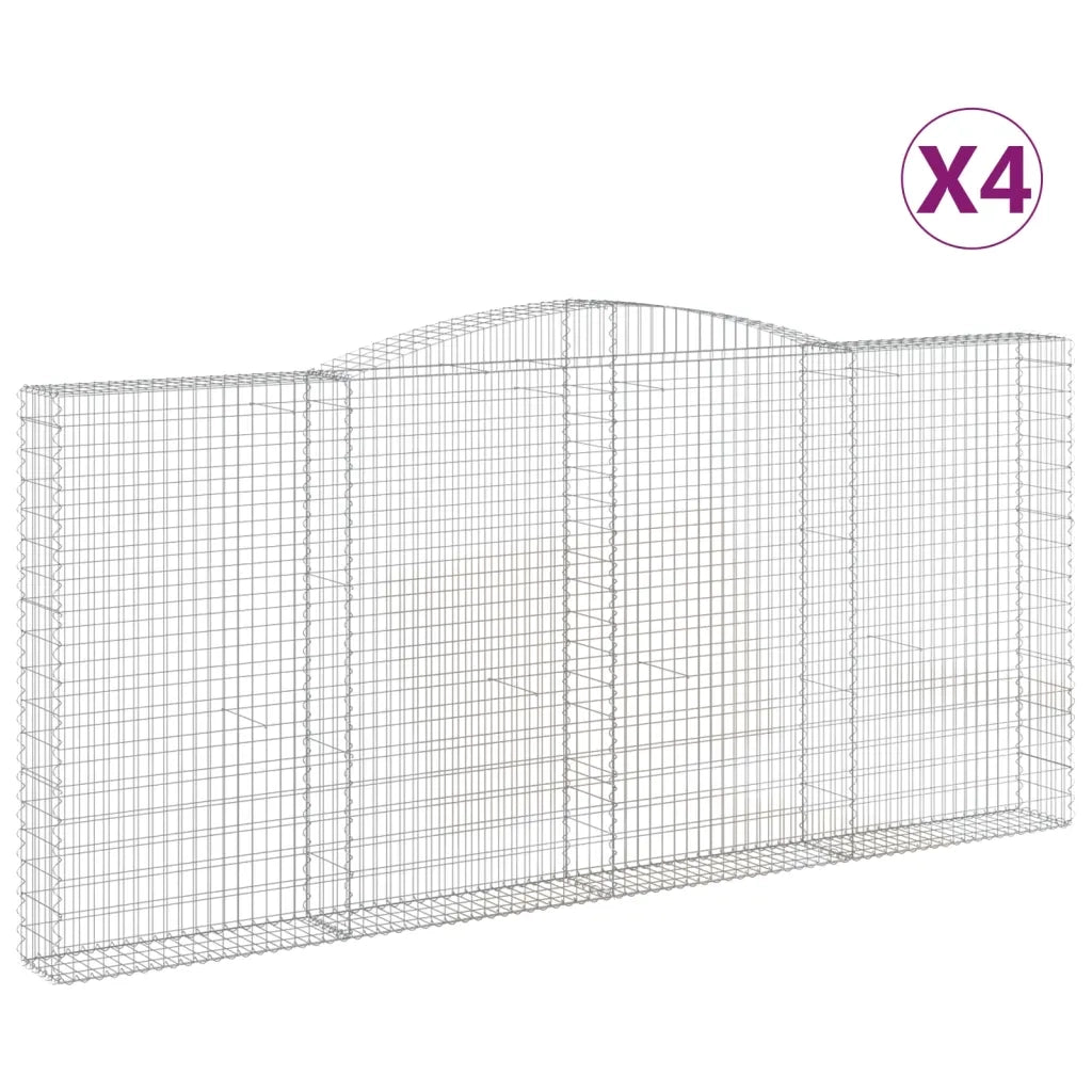 Cesti Gabbioni ad Arco 4 pz 400x30x180/200 cm Ferro Zincato 3146920