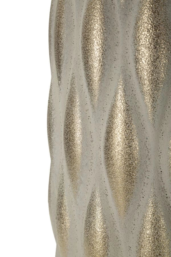 Vaso Pepitas Ø22x44 cm in Ceramica Grigio e Oro