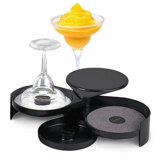 Strumento per bartender 3 strati - Rim per sale/succhi di zucchero - Accessorio per cocktail - Box per sale - Progettazione sostenibile - Strumento per cocktail