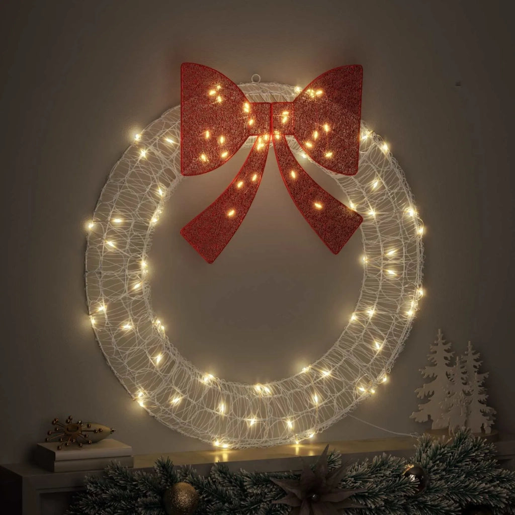Corona con 80 LED Bianco caldo 92 x 92 x 9,5 cm Acrilico CFW4426955