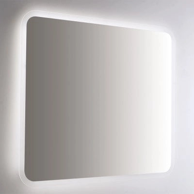 Specchio retroilluminato LED 80x70 installazione reversibile e angoli tondi