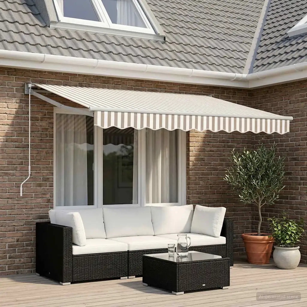 Tenda retrattile Grigio chiaro e bianco 3,5 x 2,5 m 3425952