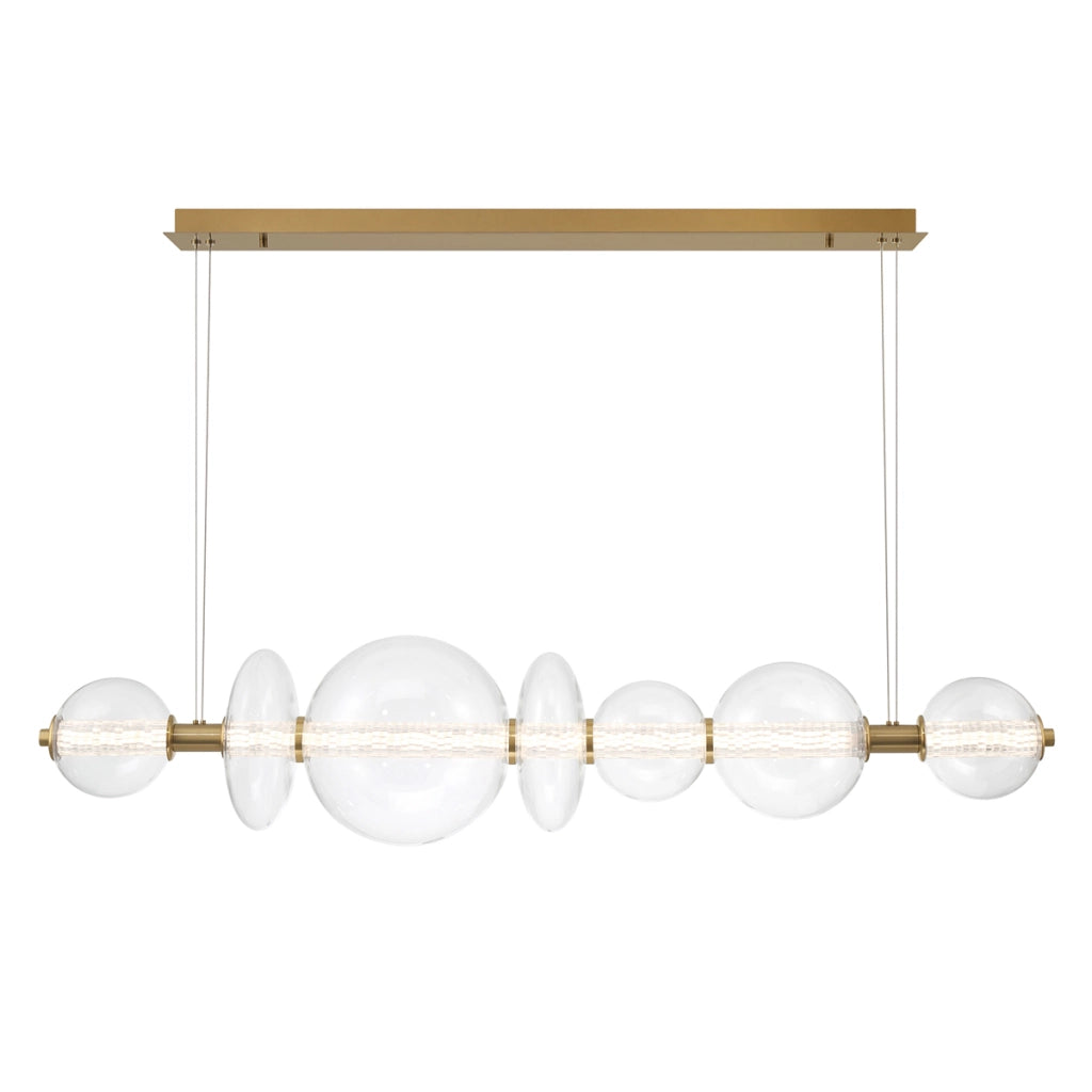 Lampada sospesa Atomo ottone vetro 142 cm LED 46W Quintiesse
