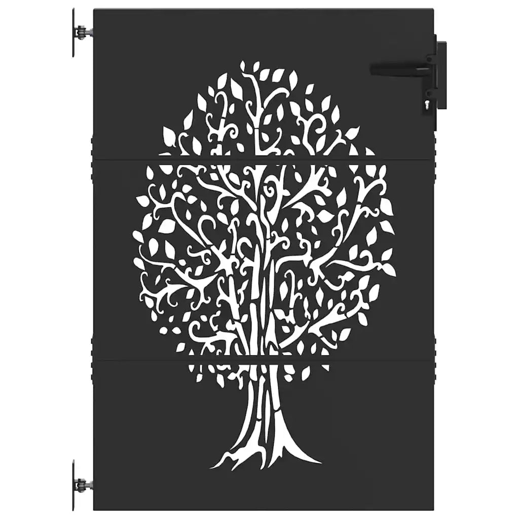 Cancello da giardino con blocco Nero 85 x 150 cm