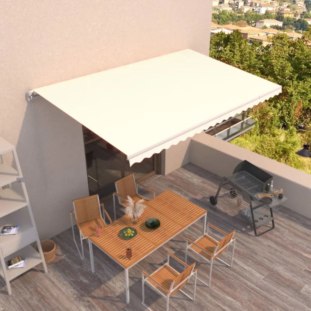 Tenda da Sole Retrattile Manuale 500x300 cm Crema cod mxl 62201