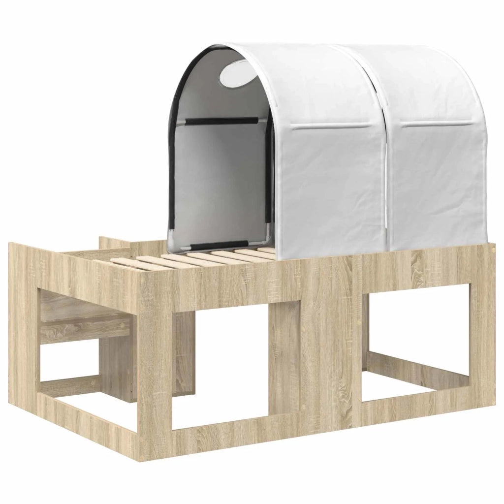 Letto con Tunnel con lo scaffale 3 pz Rovere Sonoma e Bianco 3423509