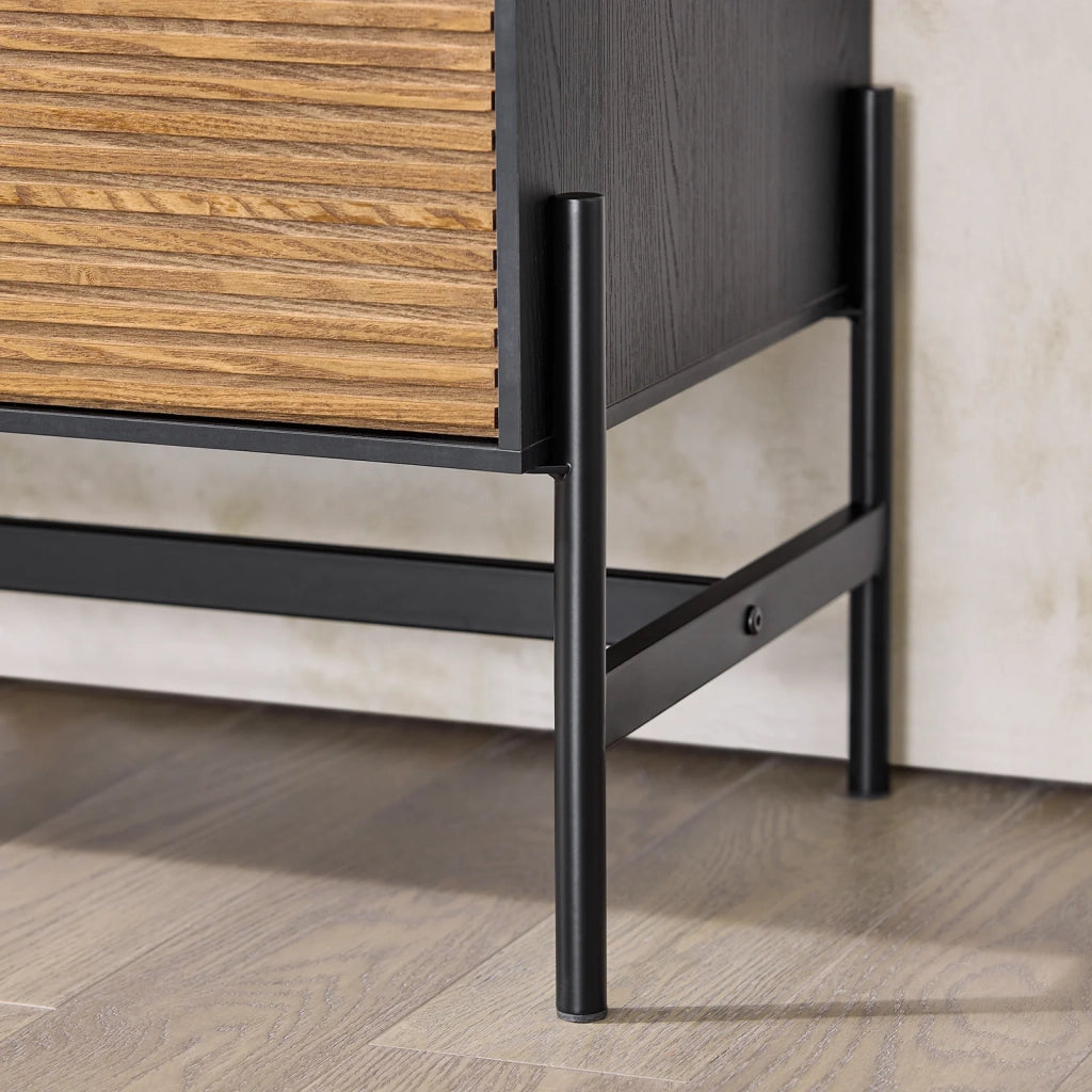 Credenza decorativa Consolle laterale stretta Nero 92x40x119cm HFSB04-SCH
