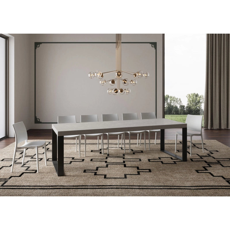Tavolo allungabile 200/460x90 cm Tecno Premium telaio Antracite - Cashmere