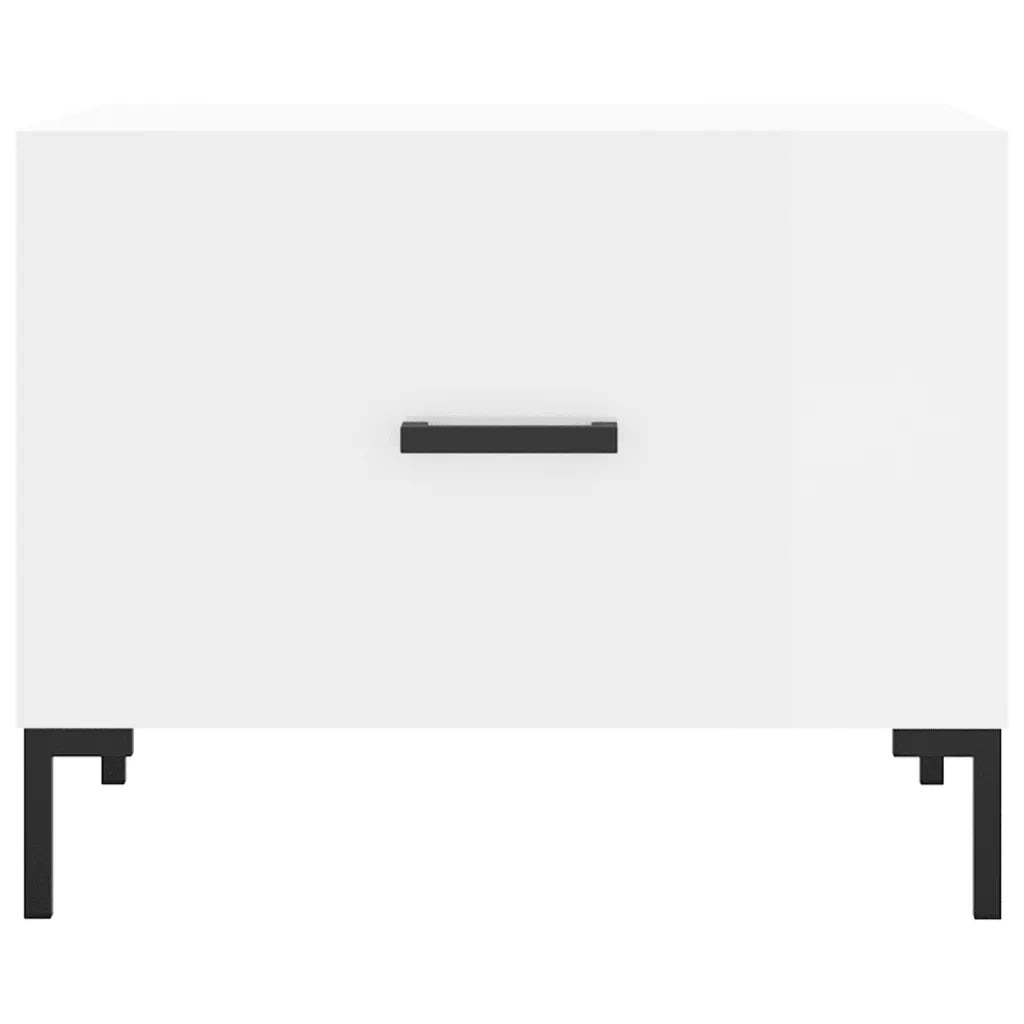 Tavolino da Salotto Bianco Lucido 50x50x40 cm Legno Multistrato 829400