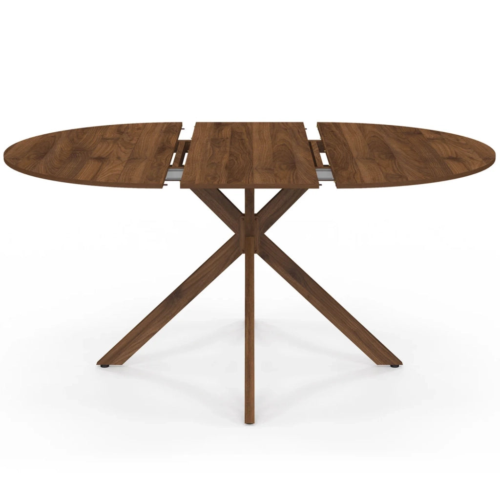 IDMarket - ALIX tavolo da pranzo rotondo allungabile 4-8 persone noce gamba a ragno 110-150 cm