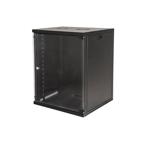 Rack link 19 armadio 15 unita da muro per reti (a)750x(l)540x(p)600mm assemblato colore nero- lk1915u66n