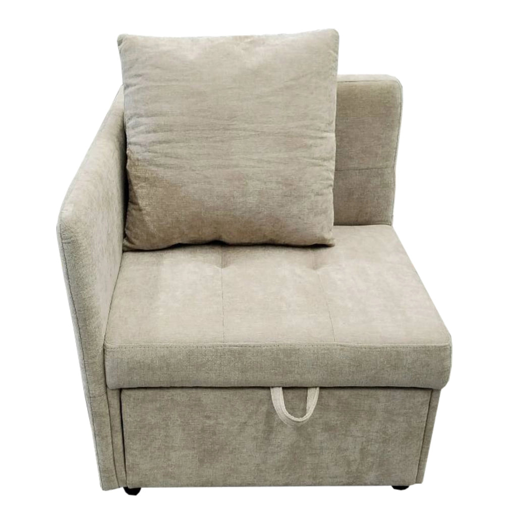 Divano letto 3 in 1 beige con schienale regolabile