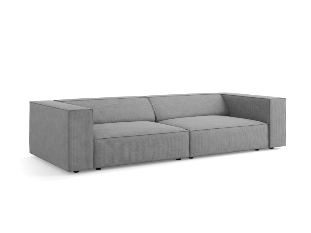 Cosmopolitan Design - Divano "Arendal" 4 posti in ciniglia con effetto a coste grigio scuro 