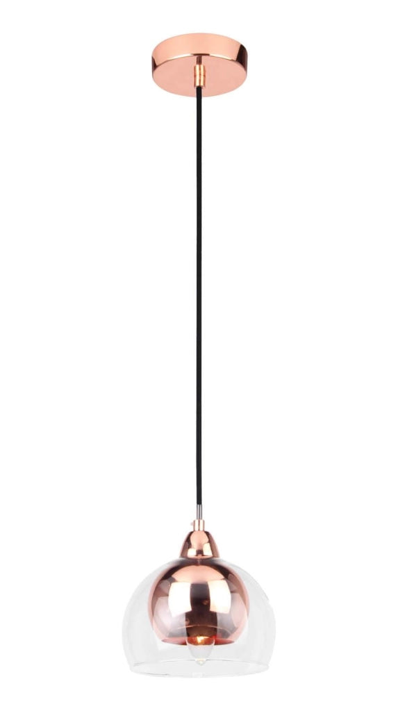 Lampada a sospensione Lampex Dex rame vetro Ø16 E14