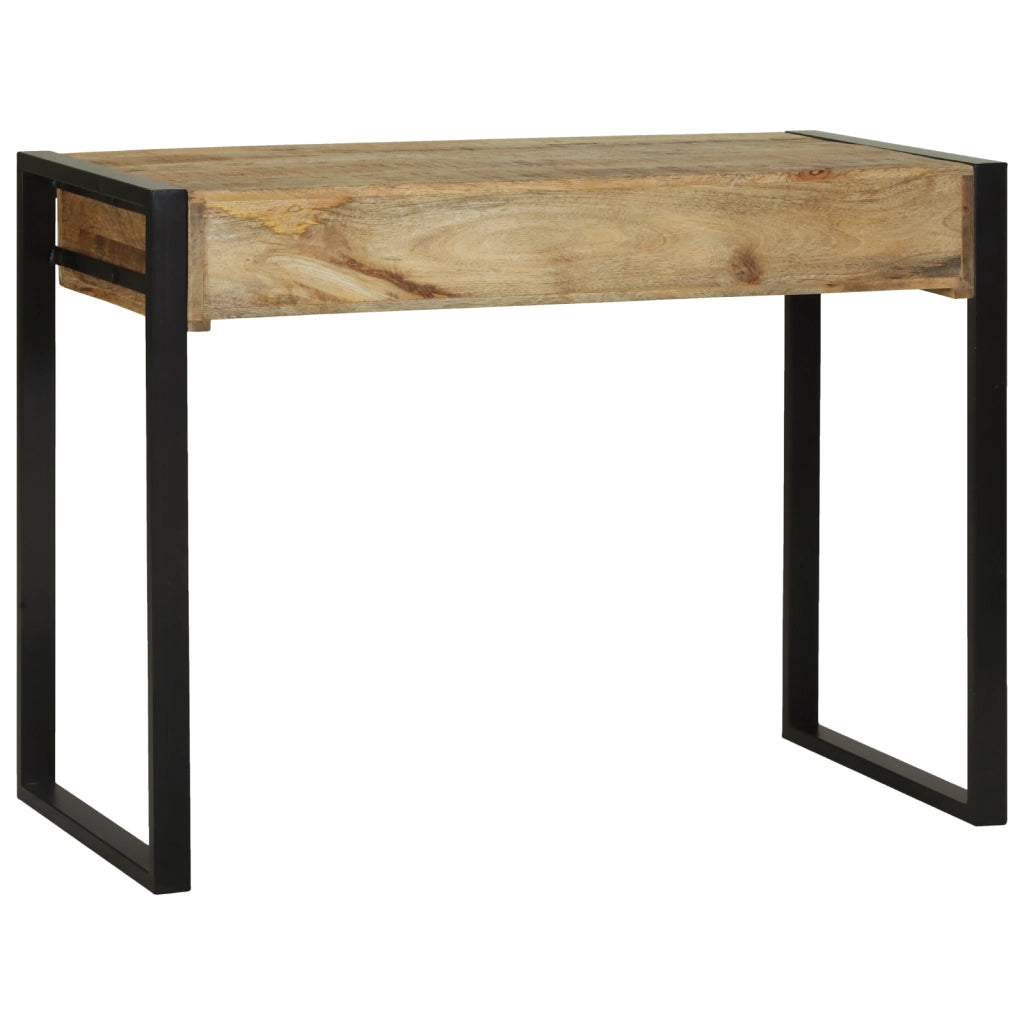 Tavolo da trucco con specchio 100x50x75 cm in legno massello grezzo di mango