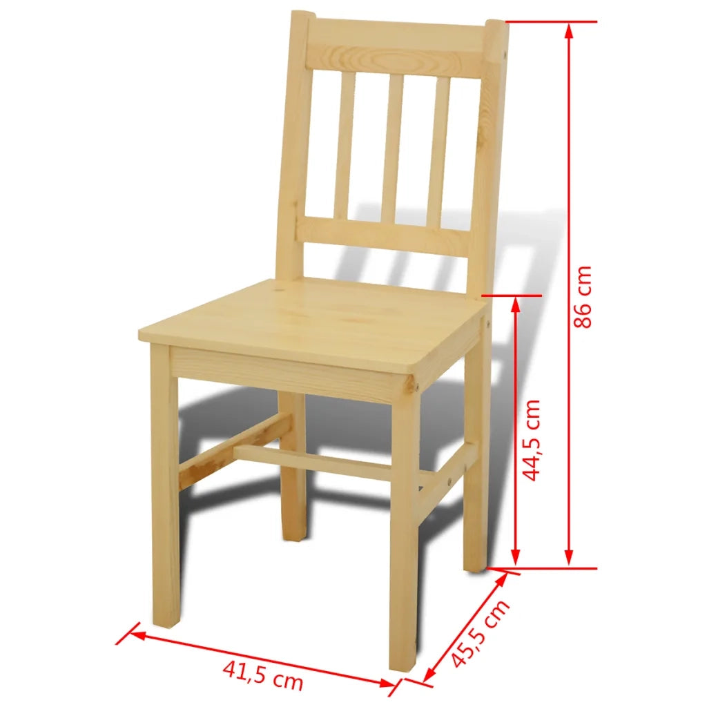 Tavolo con 4 sedie in Legno Naturale CFW6687896