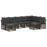 Set Divano da Giardino 9 pcs Grigio polyrattan 3434441