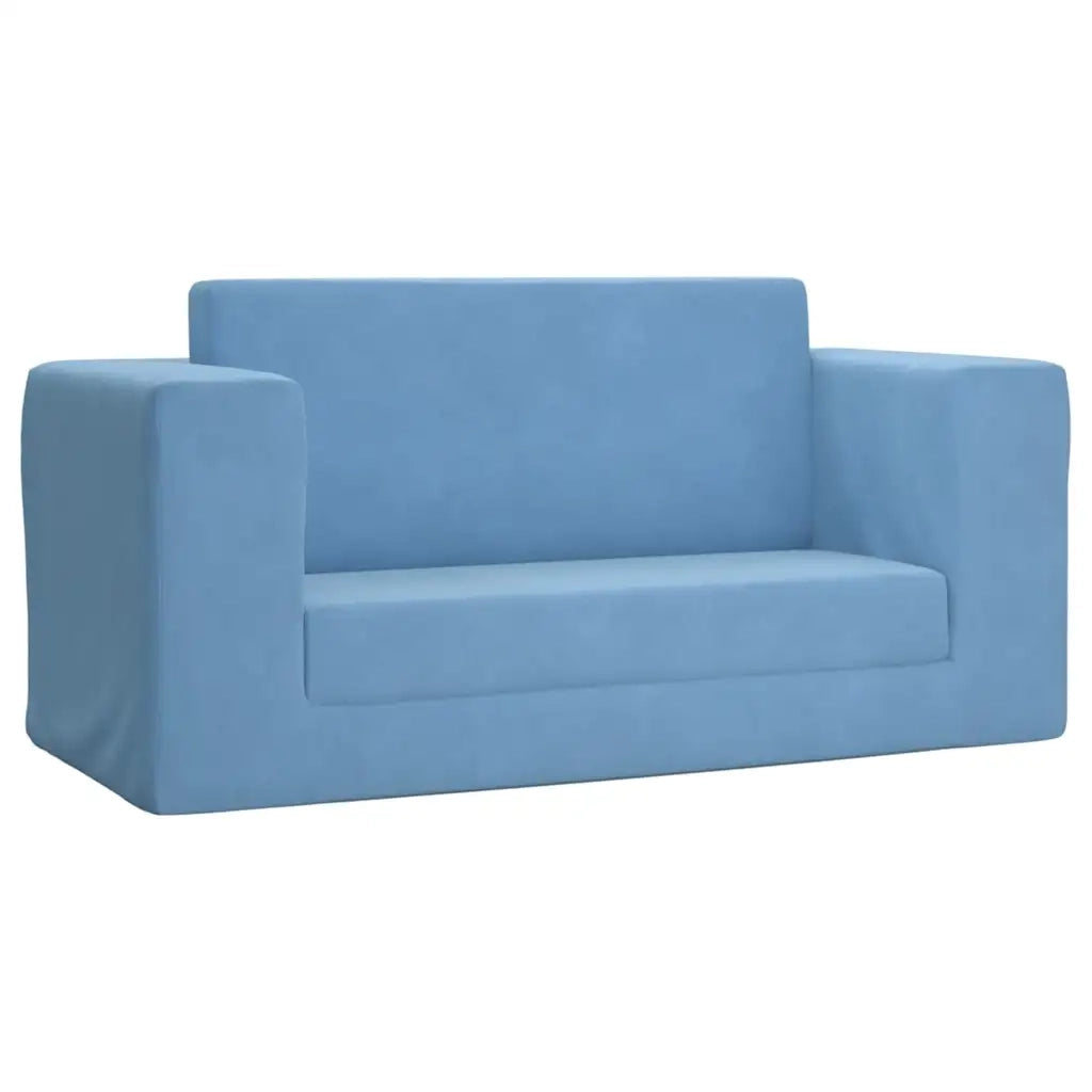 Divano Letto per Bambini a 2 Posti-Sofa Letto-Daybed-Divanetto Blu in Morbido Peluche 575883