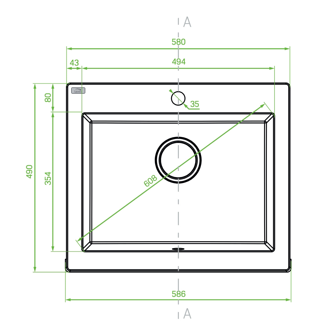 Lavello a Vasca Singola con Flangia Visibile– Eleganza e Funzionalità per la Tua Cucina