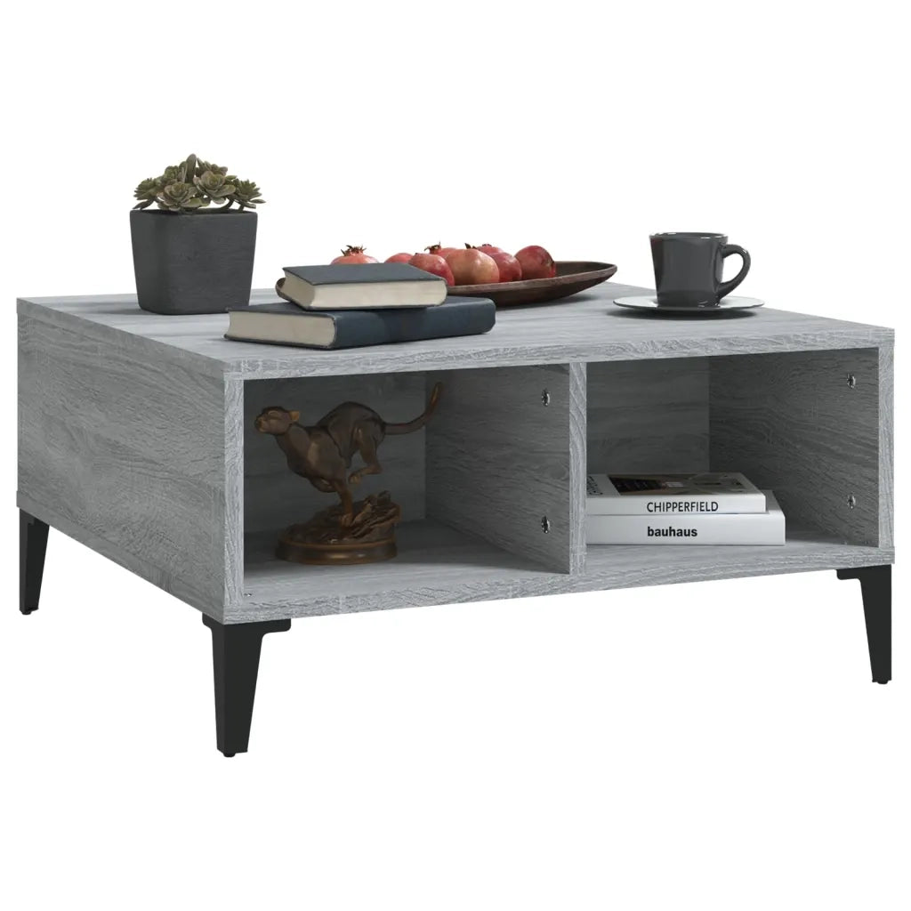 Tavolino da Salotto Grigio Sonoma 60x60x30 cm in Truciolato cod mxl 18809