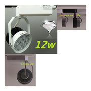 Trade Shop - Kit 2 Pezzi Mini Faretto 12 Led 12 W Con Staffa Binario Asta Faretto Luce Fredda -