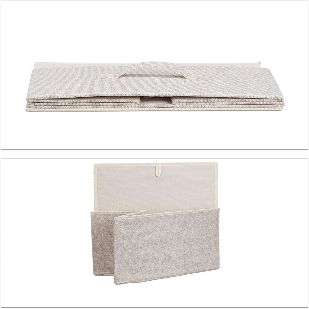 Cassettiera mobile contenitore mensola con cassetti tessuto beige 13_0002582_2