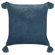 Cuscino in velluto co motivo floreale blu scuro 45x45 cm stile boho camera da letto soggiorno