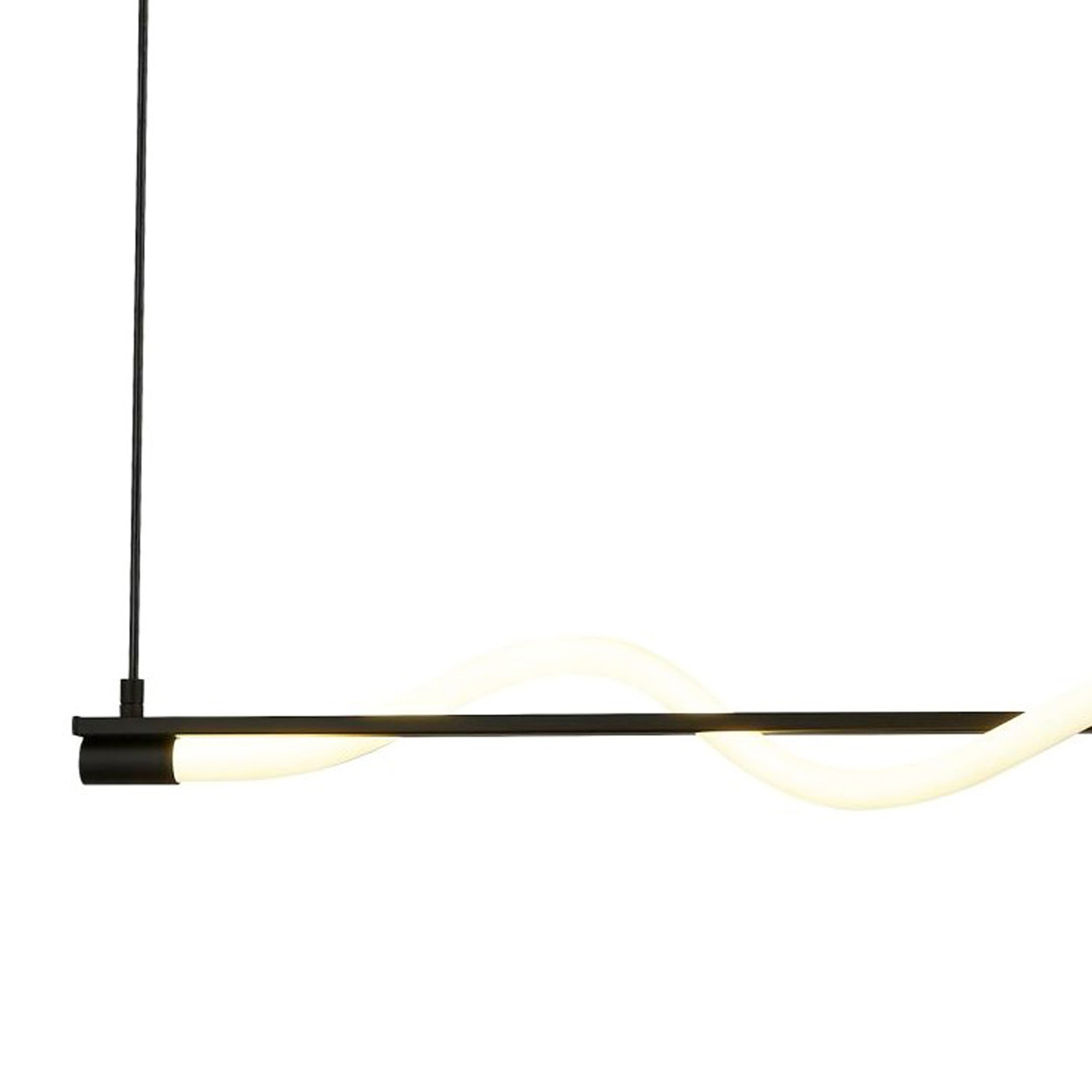 Lampadario Moderno Serpente Acciaio Bianco Policarbonato Nero Led 15W 2700K