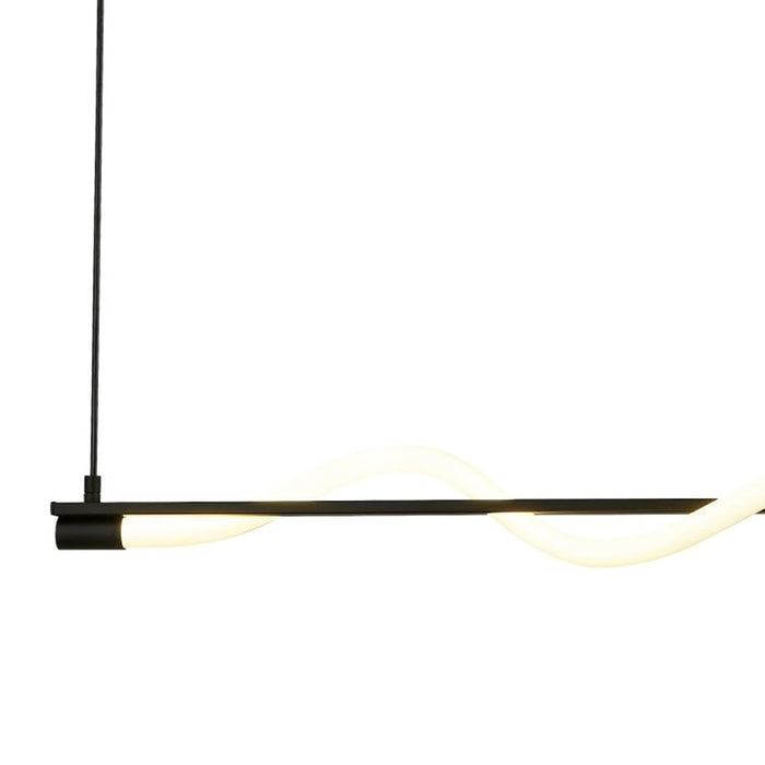 Lampadario Moderno Serpente Acciaio Bianco Policarbonato Nero Led 15W 2700K