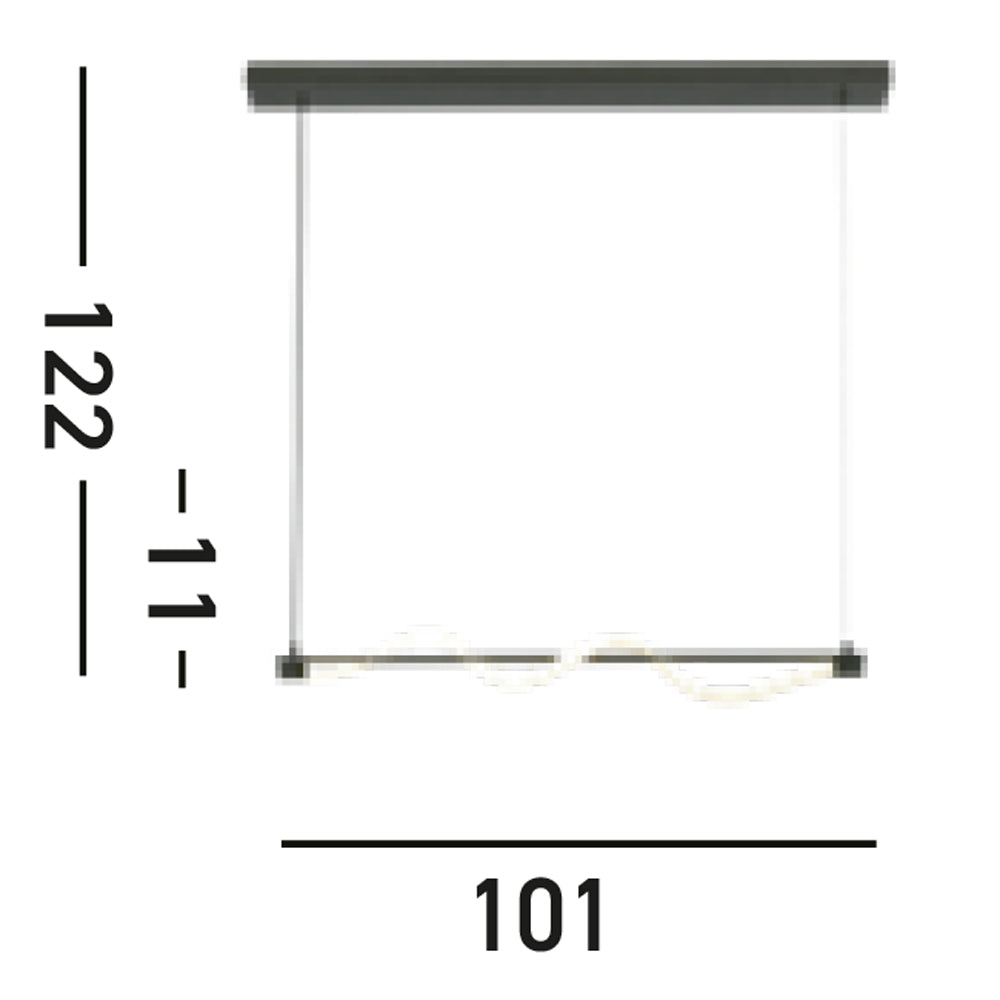 Lampadario Moderno Serpente Acciaio Bianco Policarbonato Nero Led 15W 2700K