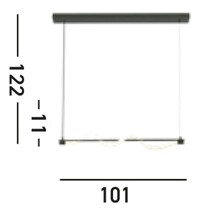 Lampadario Moderno Serpente Acciaio Bianco Policarbonato Nero Led 15W 2700K