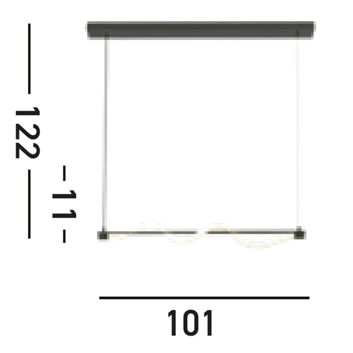 Lampadario Moderno Serpente Acciaio Bianco Policarbonato Nero Led 15W 2700K