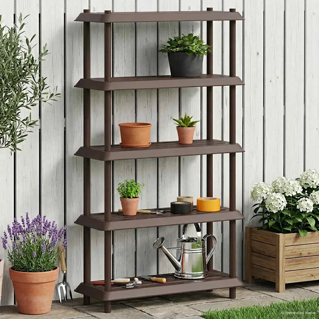 Unità di scaffalatura 5 livelli 100 x 40 x 177 cm PP Marrone 8011753