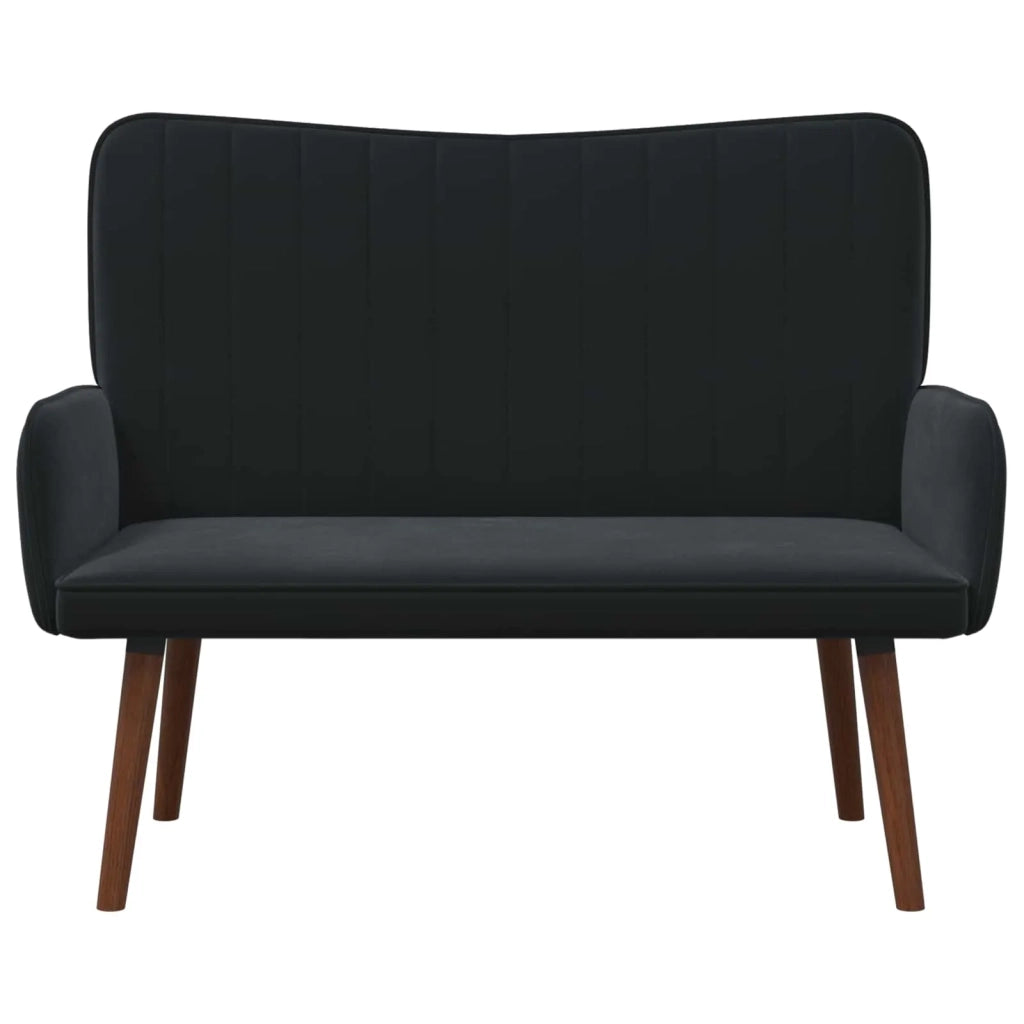 Sofa a Due Posti Nero 115 x 61 x 87 cm Velluto