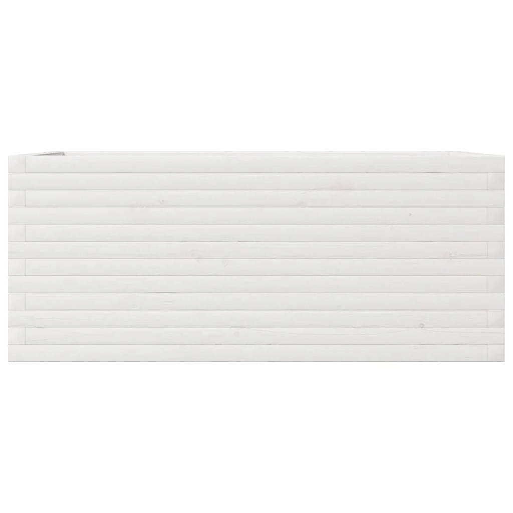 Fioriera rialzata per piante fiori terrazza giardino 110 x 60 x 45,5 cm legno di pino massiccio bianco 02_0037370