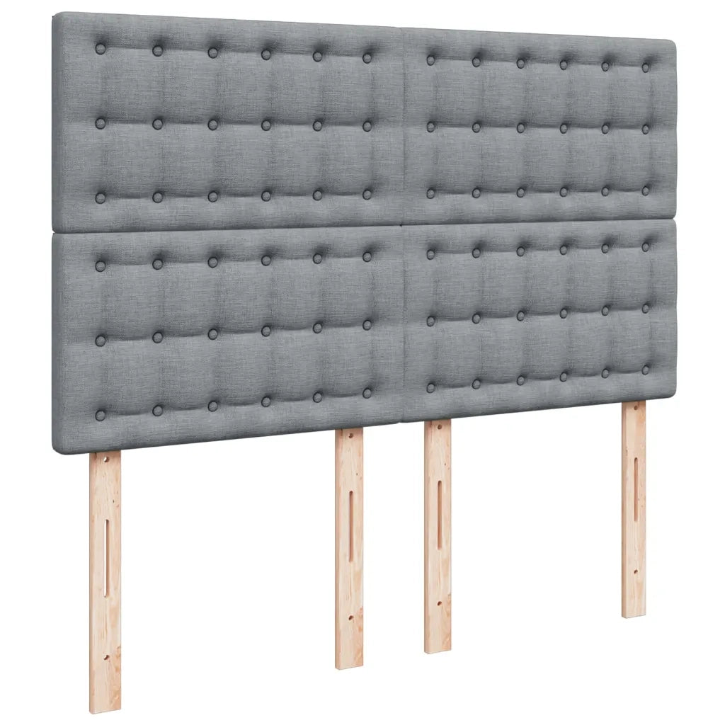 Giroletto a Molle con Materasso Grigio Chiaro 140x190cm Tessuto