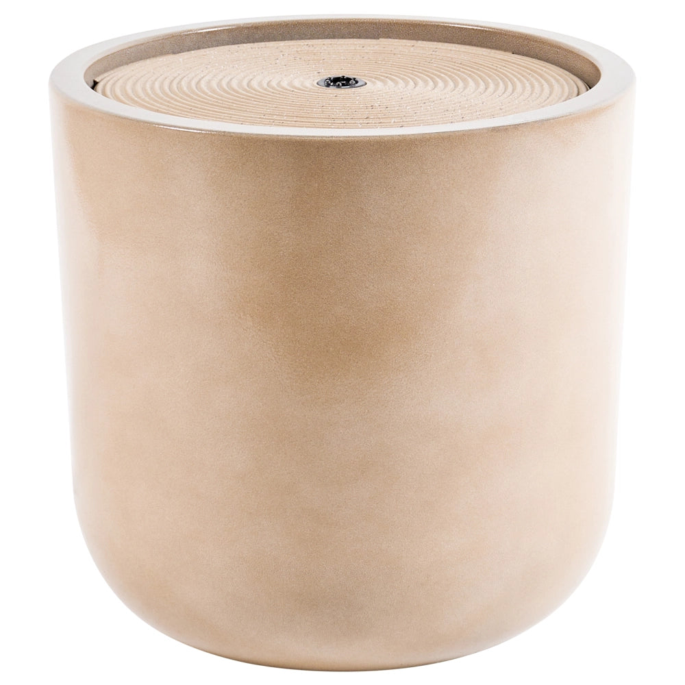 Fontana da Giardino con Illuminazione LED Funzionamento Elettrico in Resina Beige Design Moderno