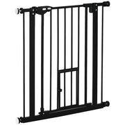 Cancelletto Sicurezza Regolabile per Cani 74-80 cm con Chiusura Automatica Nero