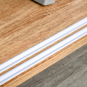 Mobile 2 Ante Scorrevoli 130x40x74,5 cm in Legno Rovere e Bianco