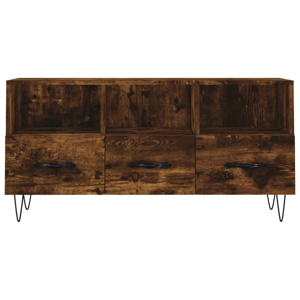 Mobile TV multimediale mensola TV credenza TV sala da pranzo soggiorno camera da letto rovere affumicato 102 x 36 x 50 cm legno ingegnerizzato marrone 02_0027303