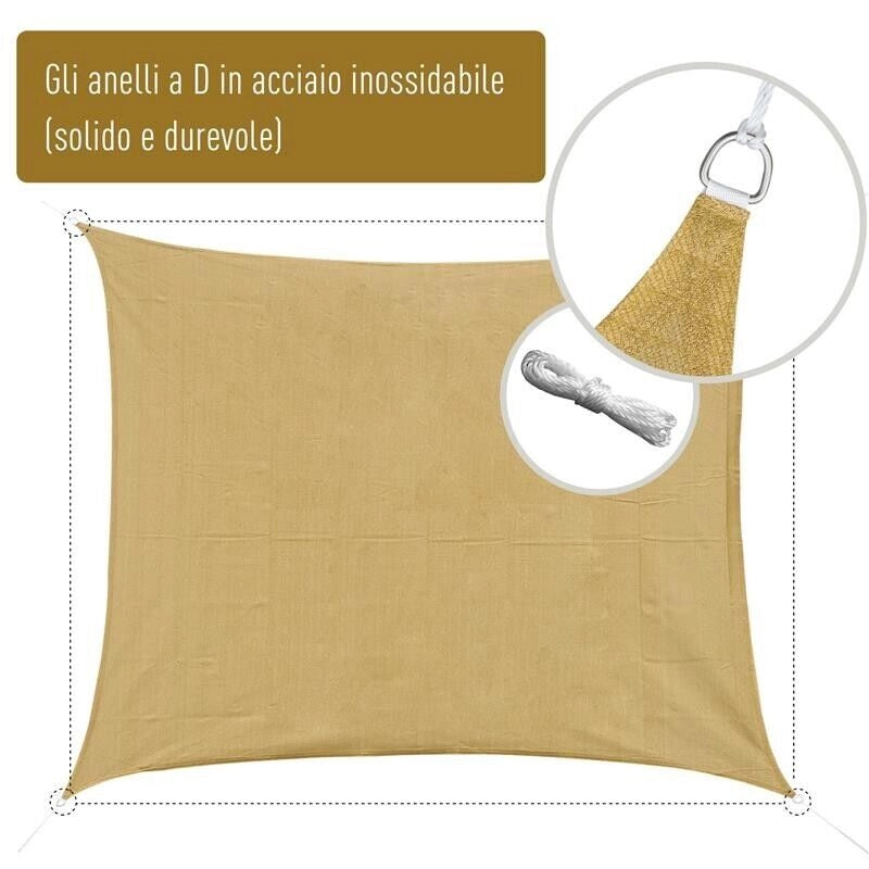 TENDA DA SOLE OMBREGGIANTE 4 X 6 MT IN COLORE SABBIA