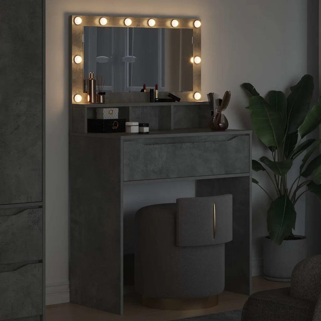 Toeletta | Tavoli da Trucco per Camera da Letto Grigio cemento