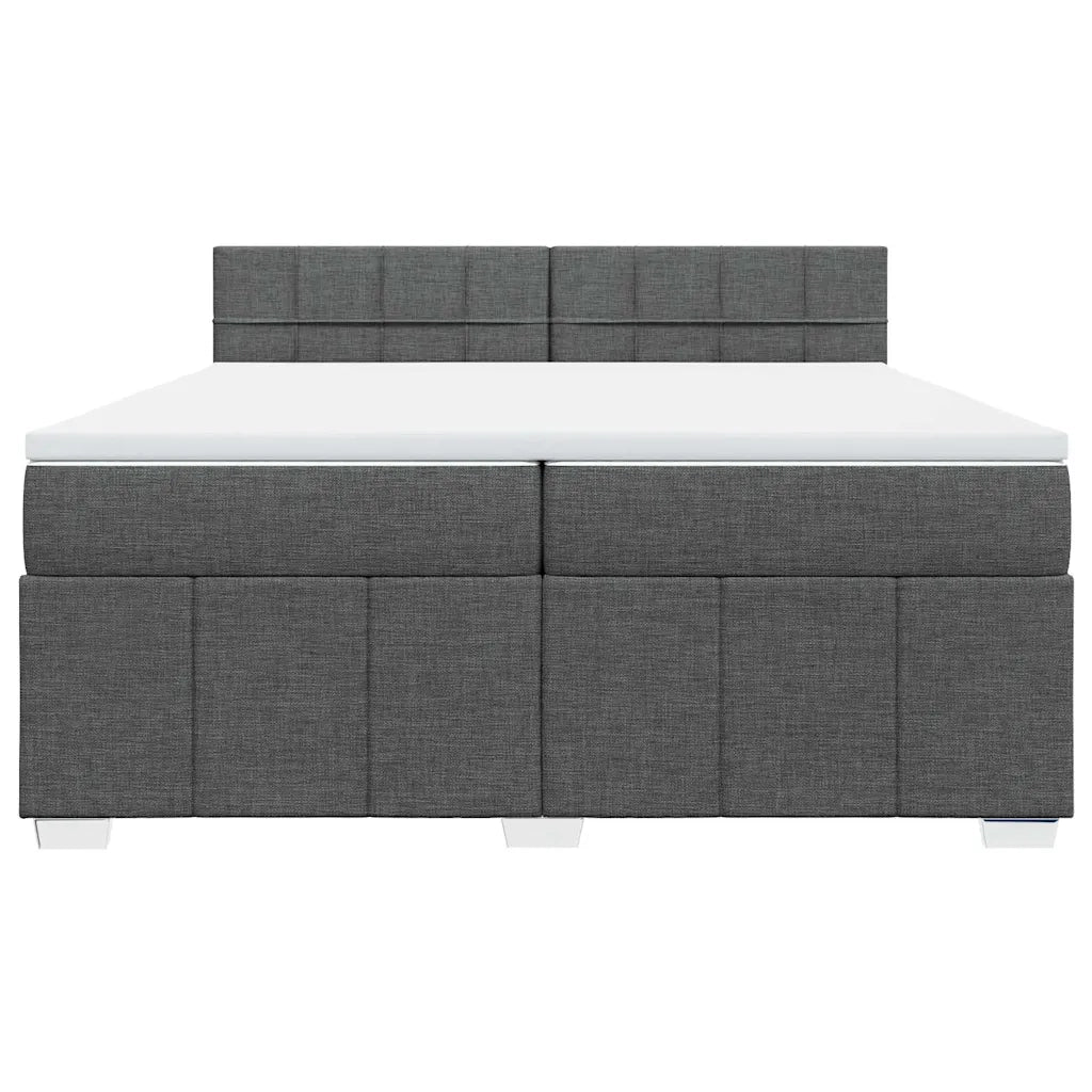 Giroletto a Molle con Materasso Grigio Scuro 200x200 cm Tessuto 3287176